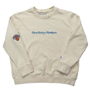 NYON x Knicks NBA New York or Nowhere Sweatshirt Mens XL Crewneck Cream